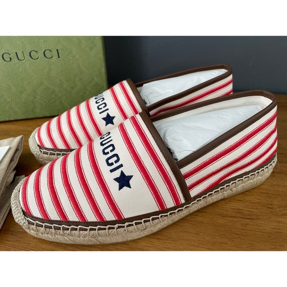 Gucci Other - GUCCI 692968 Men's Fabric red-striped Signature Moccasin, G‎ 9+ US 10